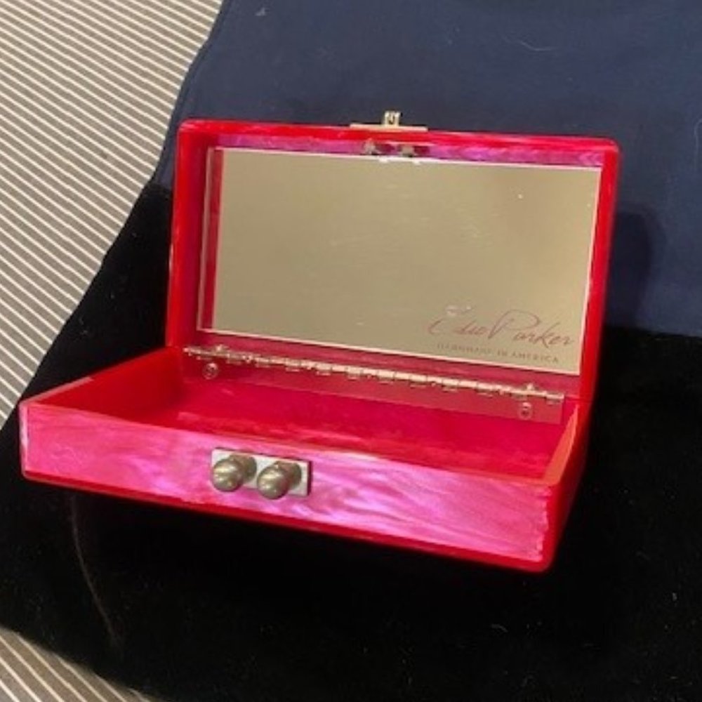 Edie Parker clutch- Hot Pink pearlescent